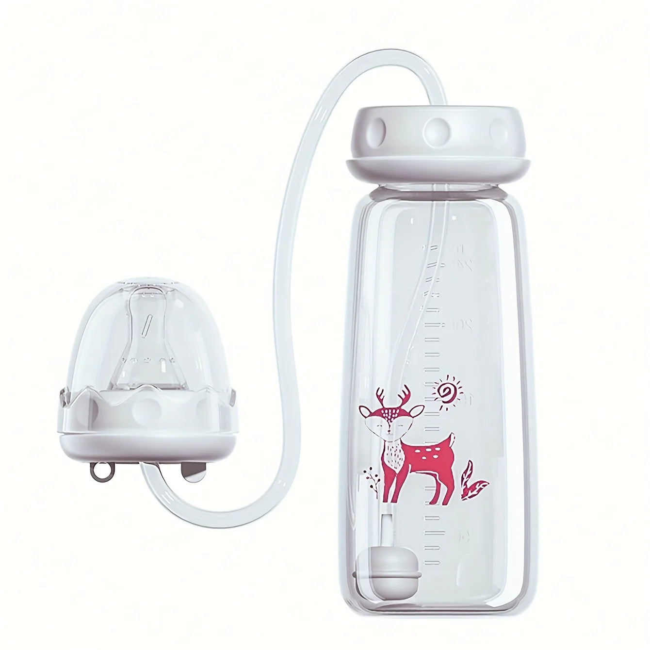 240-ml-Babyflasche mit normalem Hals, Strohhalmbürste,