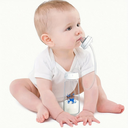 240-ml-Babyflasche mit normalem Hals, Strohhalmbürste,
